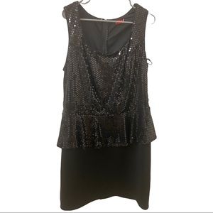 Women’s Ruby Rox Black Sequence Peplum Dress - Size 18